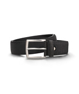 Mens vegan belt black of organic pineapple leather fashion elegant square buckle - $71.37