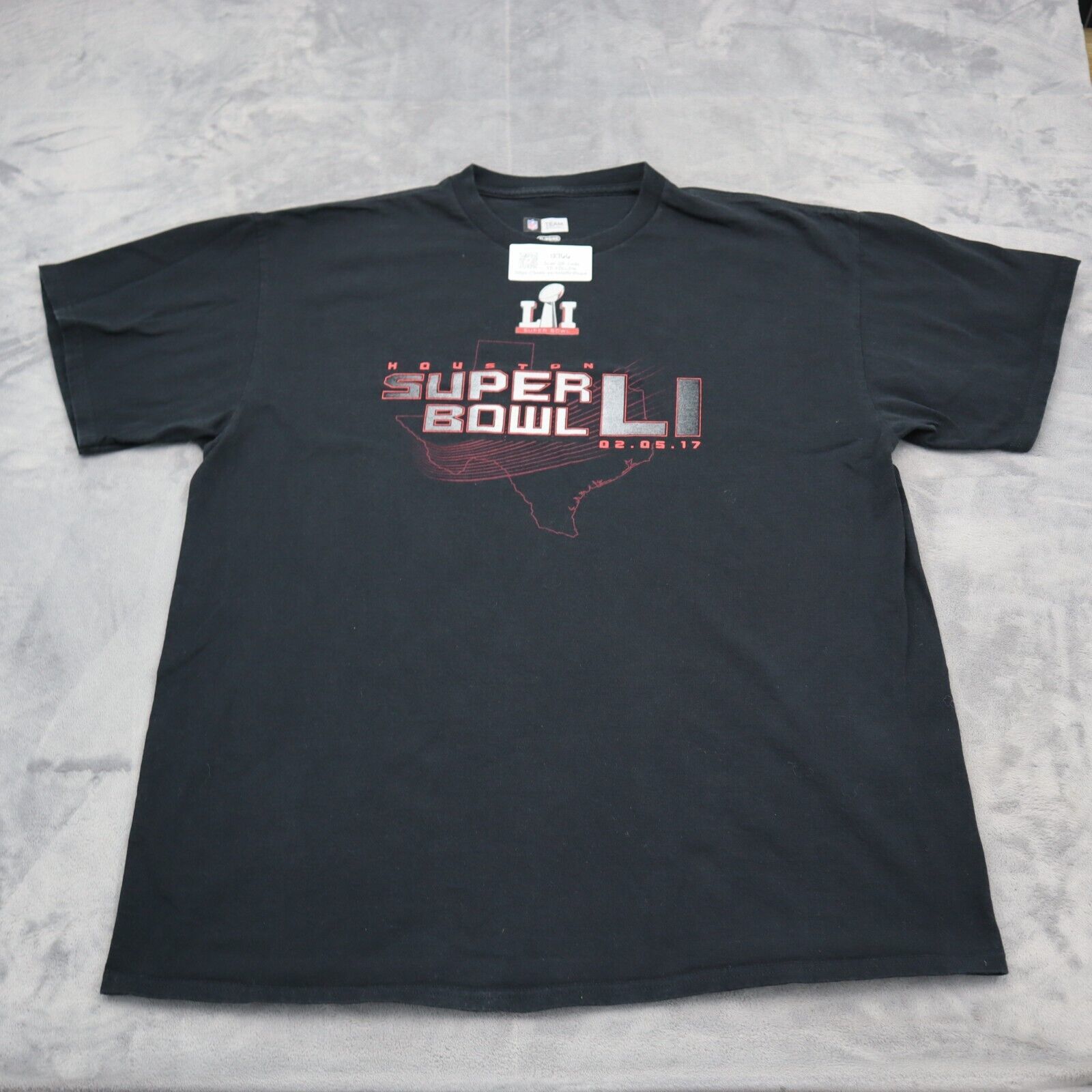 Primary image for NFL Shirt Mens XL Black Houston Super Bowl Team Apparel Basic Casual Tee