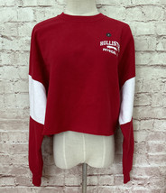 Hollister Sweatshirt Women’s Medium Red White Long Sleeve Cropped Phys Ed NEW - £18.96 GBP