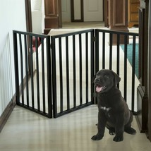 Wooden Dog Indoor Room Divider Pet Gate Freestanding 24 X 54 Inch Folds ... - £73.53 GBP