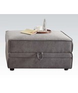 Bois Ottoman w/Storage, Gray Velvet - $5,503.85 MXN