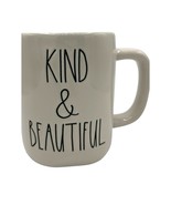 Rae Dunn Kind &amp; Beautiful Oversized Mug 18 oz New Ceramic White - £15.63 GBP