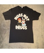 VINTAGE ARTHUR Shirt Mens Medium Black Hugs Not Drugs Arthur Buster Y2K - $17.00