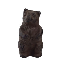 Vintage Bronze Metal Brown Bear Bruin Figurine Sculpture Unmarked 2-3/4&quot; - £22.25 GBP