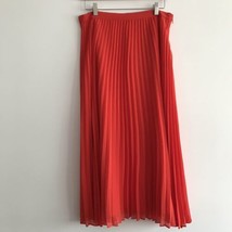 Ann Taylor Pleated Skirt Red 10 Womens Fit Flare A Line Lined Side Zippe... - $21.11