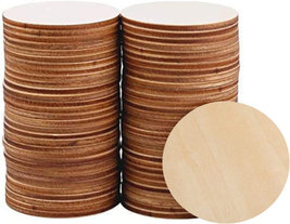 60 Pack 4 Inch Wood Circles for Crafts Unfinished Wood Rounds Wooden Cut... - $22.51