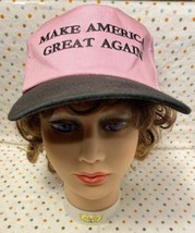 Pink MAGA Make America Great Again Adjustable Cap Hat American Flag Black Bill - - £7.99 GBP