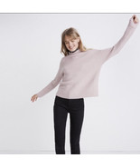 MADEWELL Belmont Coziest Yarn Mockneck Sweater Wisteria Dove Pink Wool - £30.57 GBP