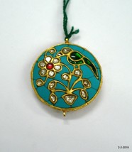 20kt Vintage Antique Gold Jewelry Kundan Polky Gemstone pendant necklace - £688.96 GBP