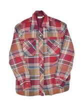 Vintage Sears JR Bazaar Flannel Shirt Womens 15 M Plaid Long Sleeve - £21.95 GBP