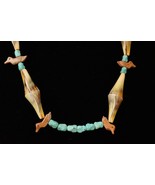 Vintage 1960&#39;s Era Native American ZUNI Turquoise Shell Bird Fetish Bead... - £43.82 GBP