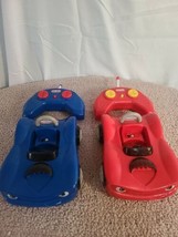 Lot 2 Little Tikes RC Bumper Cars Remotes Red &amp; Blue WORKING *Missing Drivers* - £32.72 GBP