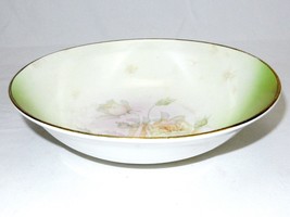 Vegetable Serving Bowl, Vintage/Antique Porcelain, Pink Tulips, Gold Tri... - $14.65