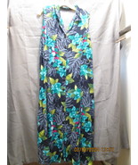 Tea Dress Blue 90s Floral Sleeveless Midi Women&#39;s XL - $20.51 CAD