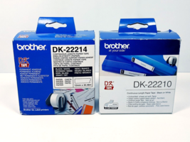 Brother DK-22214 &amp; DK-22210 Continuous Length Paper Tape Lot for QL Printers - £11.69 GBP