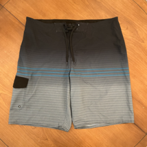 HANG TEN 10 Board Shorts Mens Sz 38 Beach Shorts Striped Pockets Laces Unlined - £5.49 GBP
