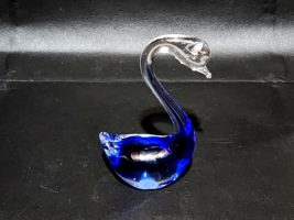 Hand Blown Art Glass MURANO Italy Italian Swan Bird Statue - Possibly Crystal - £29.65 GBP