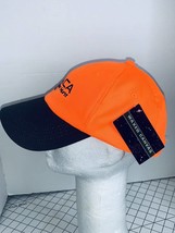 ACA Deer Hunt Blaze Orange Cap Hat Strap Back Black Curve Brim Waxed Can... - £14.23 GBP
