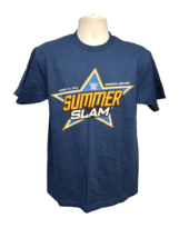 Authentic WWE 2016 Summer Slam Brooklyn New York Adult Medium Blue TShirt - £11.68 GBP