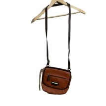 Rossetti Women’s Brown Faux Leather Crossbody Handbag 10”x9” Snap &amp; Zipper  - £10.52 GBP