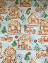 3 Wishes - Gingerbread Village 100% Premium Cotton Fabric by the 1/2 yd - $4.50