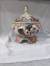 R. Capodimonte Footed Tureen, Footed Bowl, Centerpiece, Vintage Porcelain Bowl - $49.50