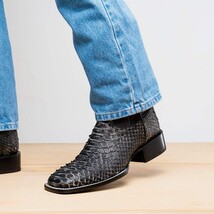 Marco Di Milano Genuine Snake Skin Cowboy Boot Missouri Stone White image 10