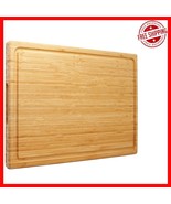 Eco-Friendly XXXL Bamboo Cutting Board with Crisscross Design &amp; Juice Gr... - $78.20