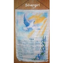 1984 Dove and Floral Cloth Wall Calendar - £6.28 GBP