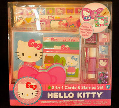 Hello Kitty 2 in 1 Card and Stamp Set Personal Card design set for kids ... - £22.58 GBP