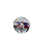Paperweight Red White and Blue Flower Controlled Bubbles ICET Sticker Sm... - $261.75 MXN