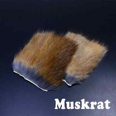 Muskrat Dubbing Fur 4 Patches Body & Belly Fur Natural Fly Tying Materials DIY