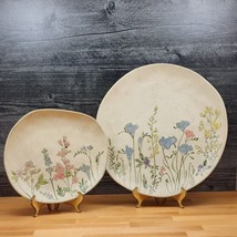 Spring Flowers Floral Set of 2 Plate Embossed Decorative by Blue Sky - £22.69 GBP