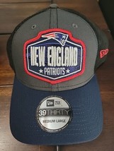 New Era England Patriots 39thirty flexfit Hat draft blue mesh logo patch cap M/L - £20.57 GBP