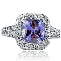 3.67 CT Coupe Coussin Tanzanite Diamant Proposition Bague 18k or Blanc - £2,291.03 GBP