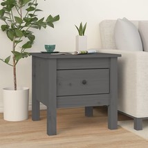 Side Table Grey 40x40x39 cm Solid Wood Pine - £19.53 GBP