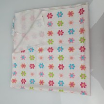 Garanimals Flower Print Baby Blanket Flannel Receiving Floral White Pink Blue - £13.48 GBP