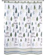  Shower Curtain, Vibrant Printed Fabric, Christmas Decorations (Christma... - $28.89
