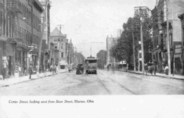 Center Street West From State Street Marion Ohio 1905c postcard - £5.89 GBP