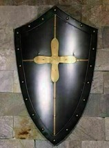 Medieval Battle Armor Shield Hand Forged Gothic Layered Cross Steel Shield - £98.28 GBP