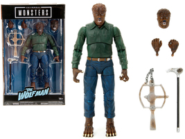 The Wolfman 6.25&quot; Moveable Figure with Cane Trap and Alternate Head and Hands &quot;U - £29.71 GBP