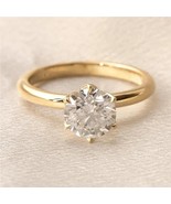 6-Prong Round Engagement Bridal Wedding Ring Simulated Ring Gift For Women  - £70.30 GBP