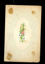 1865 antique VICTORIAN EMBOSSED friendship CARD die cut - £70.25 GBP
