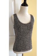 LYNN RITCHIE Brown/White Animal Print Fitted Silk Mesh Tank Top (PS) - $17.54