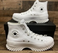 Converse Shoes Men 8/Women 10 White Chuck Taylor All Star Lugged 2.0 Hi Leather - £52.10 GBP