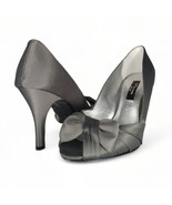 Nina New York Size 9.5 Forbes Silver Grey High Heel Evening Open Toe Pump - £27.88 GBP