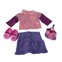 Skirt Top Shoes Purse Pink Purple American Girl 18&quot; Dolls - $11.55