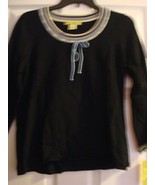 SIGRID OLSEN Medium M Black Multi Color Knit Top 3/4 Sleeves NWT MSRP $109 - £30.36 GBP