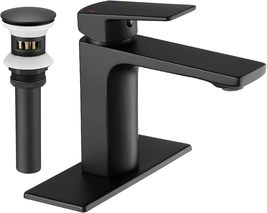 Black Bathroom Faucet Single Handle Bathroom Sink Faucet with Pop-up Dra... - $48.99