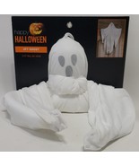 Happy Halloween 3FT Ghost Hanging Decoration Spooky White Fabric Prop - $364.34 MXN